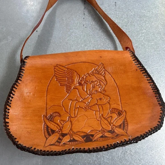 Vintage tooled leather bag - Picture 2 of 8